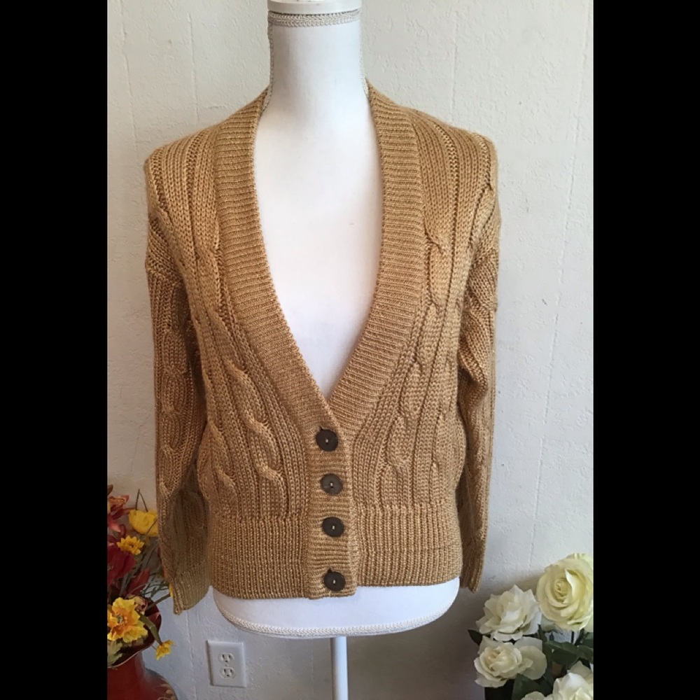 Liz Claiborne tops sweater gold long sleeve size S